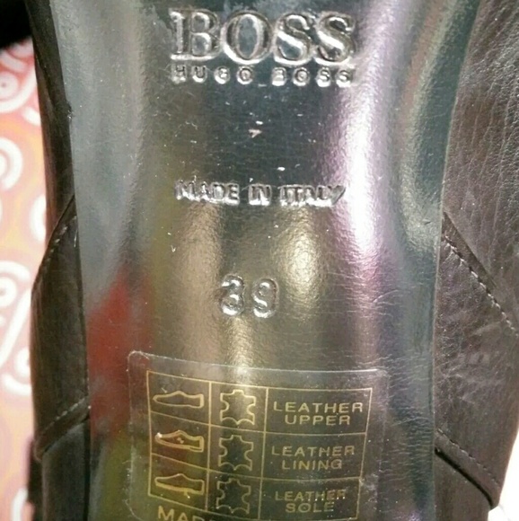 BOSS Hugo Boss Heeled Leather Ankle Boots 39 8.5 - Picture 4 of 8